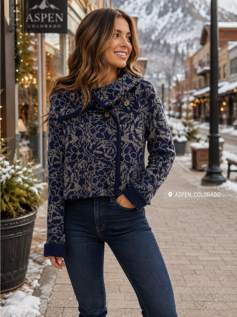Sleeping on Snow Anthropologie Wool Floral Zip Sweater Jacket – M